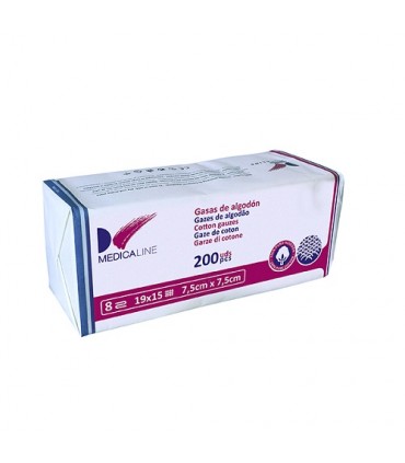 Gasas ML 7,5x7,5 cm. 200 uds